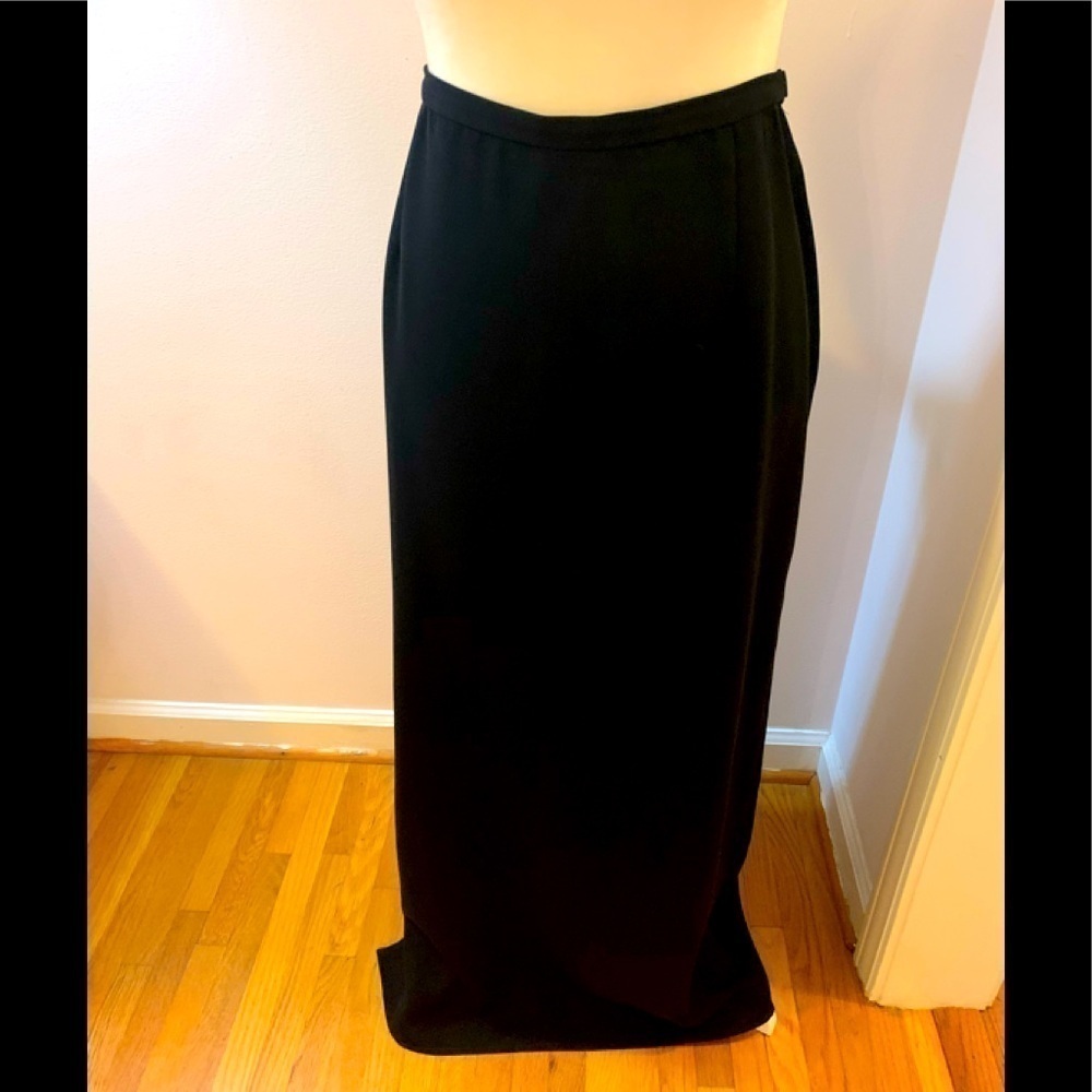 Harold’s maxi silky black skirt, size 14
